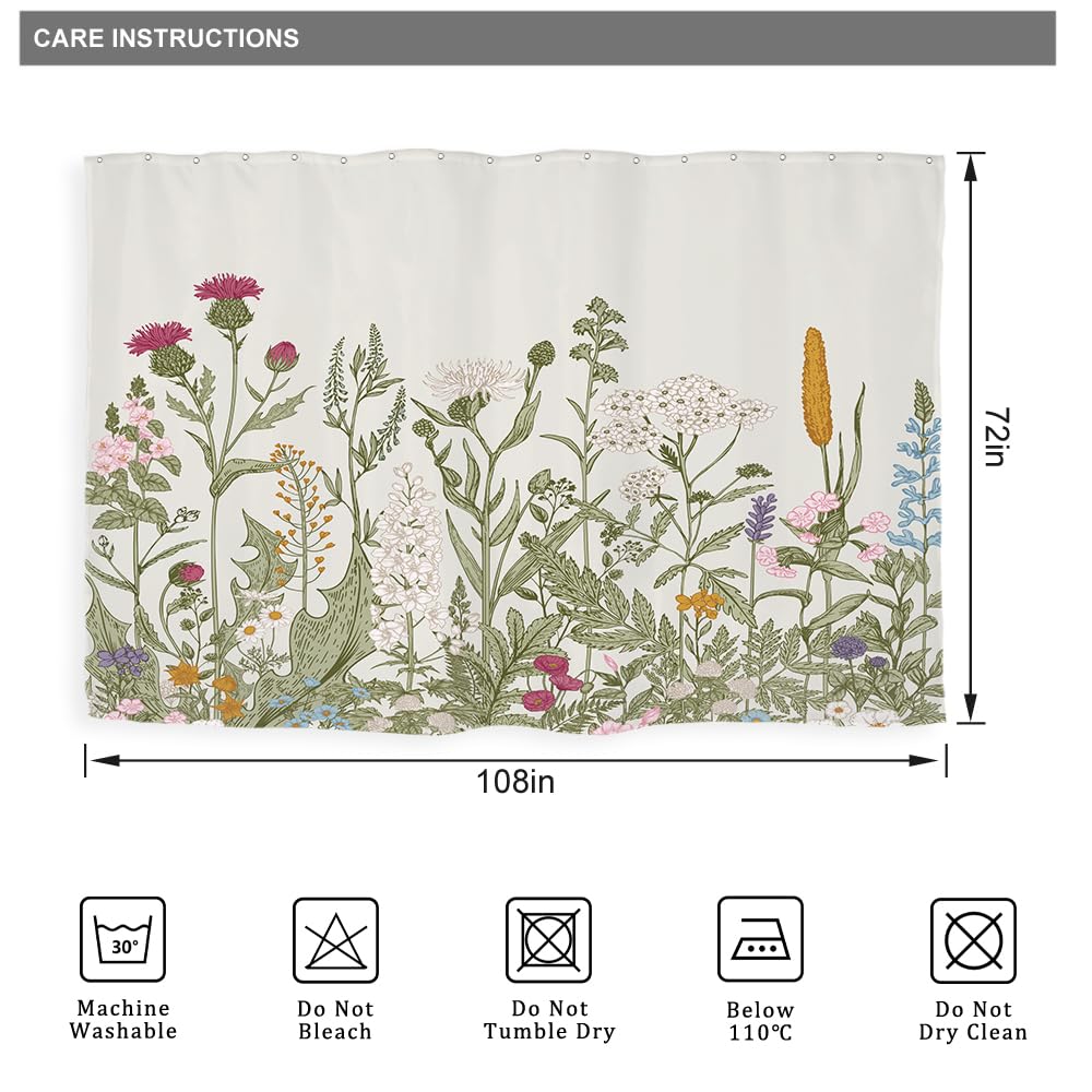 Riyidecor Duschvorhang Mit Rosa Blumen – Wasserdicht, 183x183 Cm, Inkl. 12 Haken