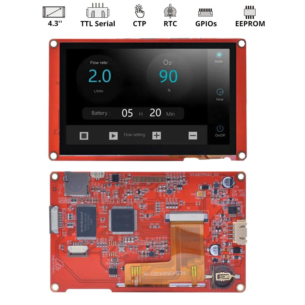 Nextion Intelligente Display 4.3" pollici Touch Screen Capacitivo 480x272 Seriale LCD-TFT Modulo Display HMI Supporta Audio Video NX4827P043-011C