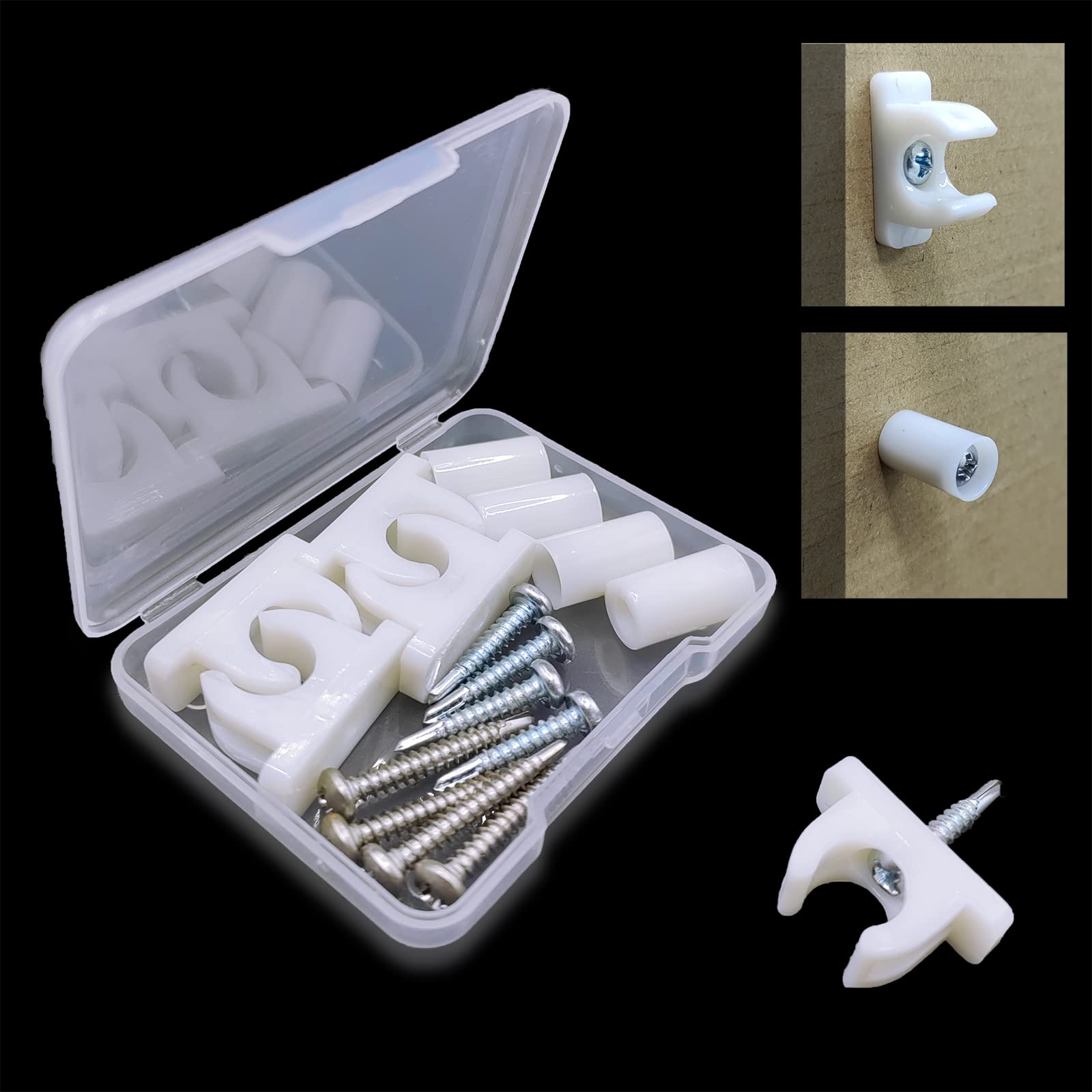 fallingstar False Cabinet Clips Tip-Out Sink Cabinet Clips - Universal False Front Fasteners for Drawer/Cabinet with Snap Mechanism - Hardware Replacement Set Includes Screws (4, Clear)