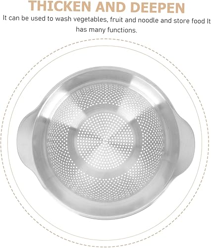 Miniatura 7 de Stainless Steel Vegetable Strainer Multi Purpose Colander for Cooking Washing Rice Fruits Capacity Design Kitchen Tool for Effortless Food