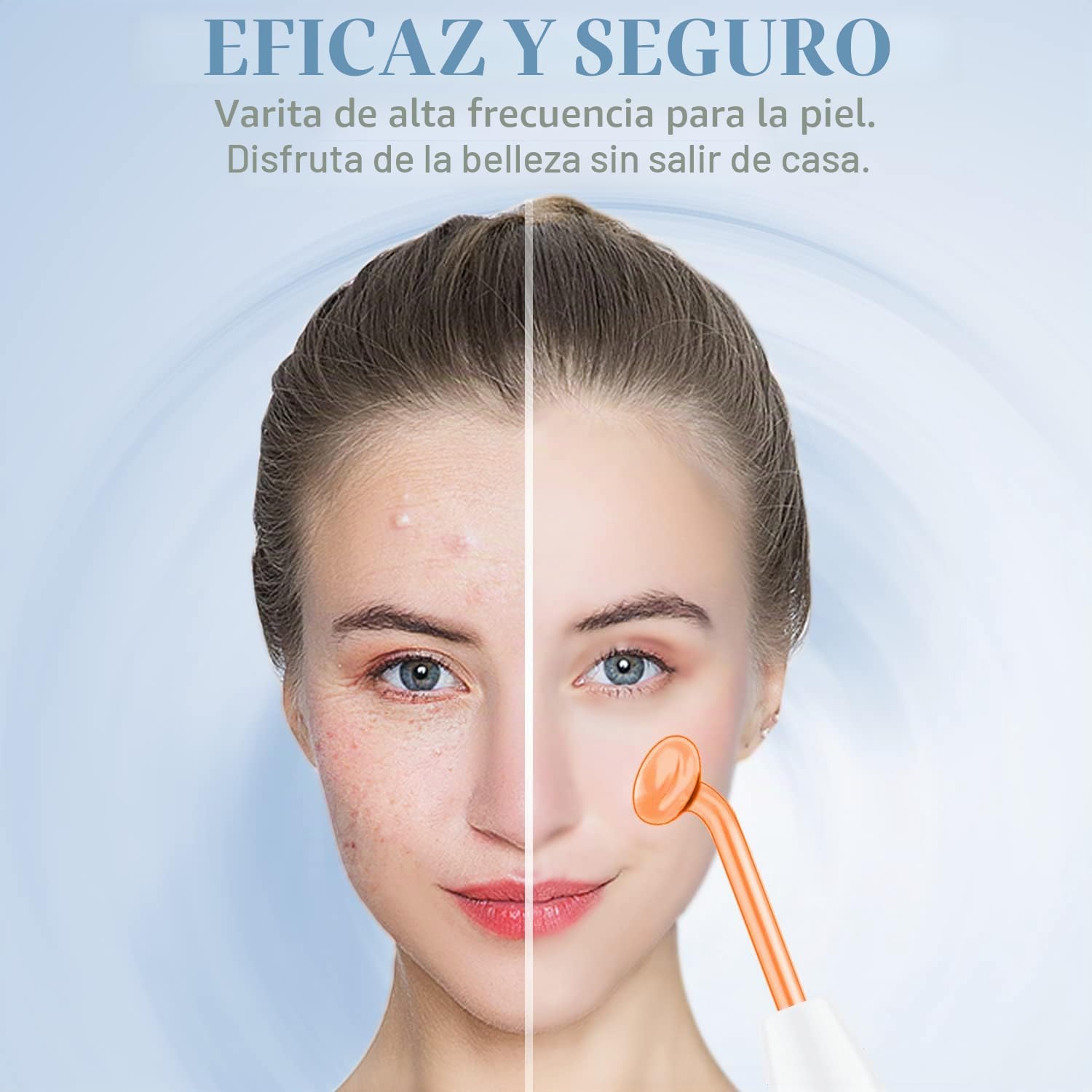 Máquina de Alta Frecuencia Estetica Facial - TUMAKOU Dispositivo Portátil de Alta Frecuencia - Masaje Facial Para El Cuidado de la Cara y la Piel, la Arrugas, Acné