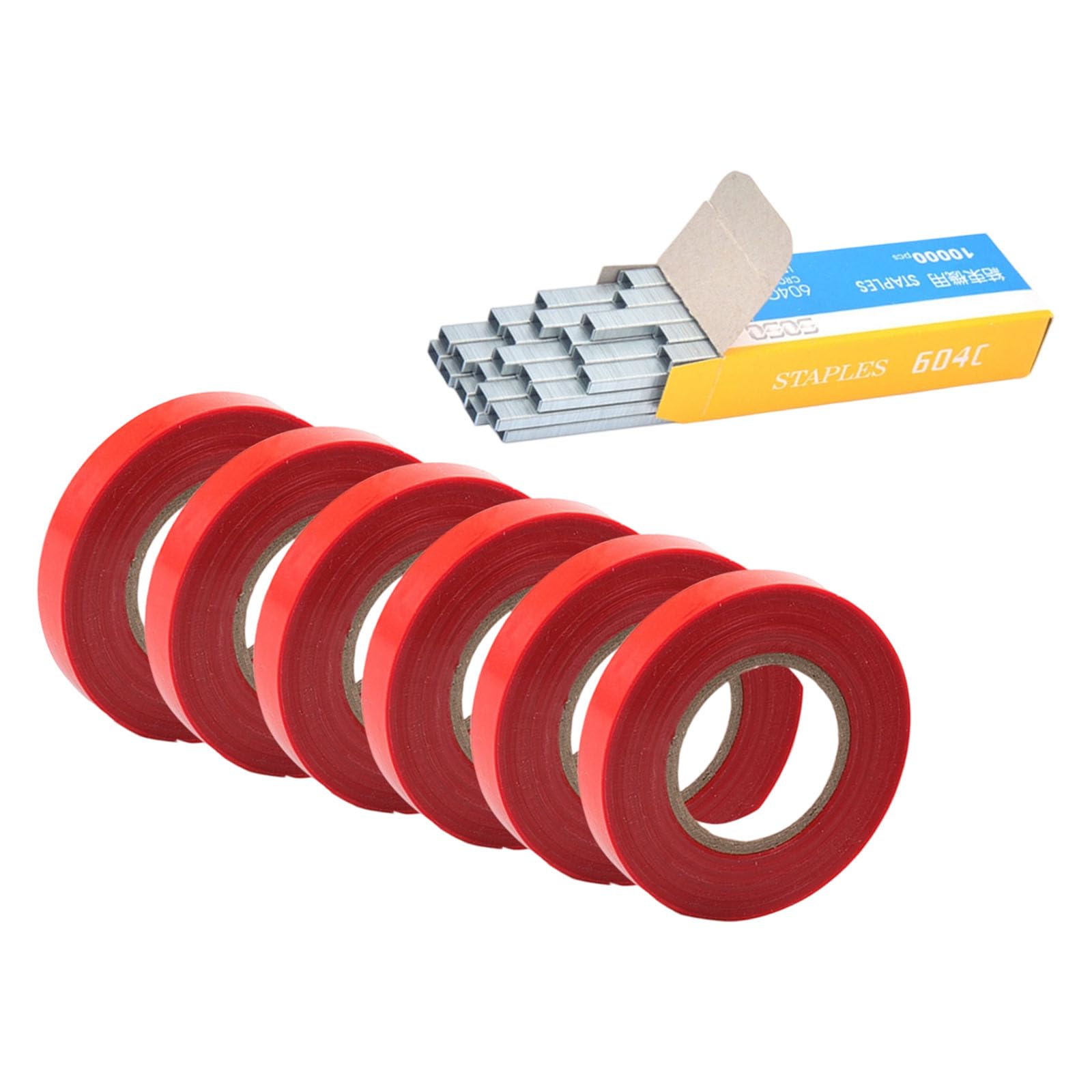 Garden Tying Tool Stainless Steel Staple Pin & Plant Branch Tie Tape for Horticulture Vineyards Tomato Plant Ties Tape for Outdoor