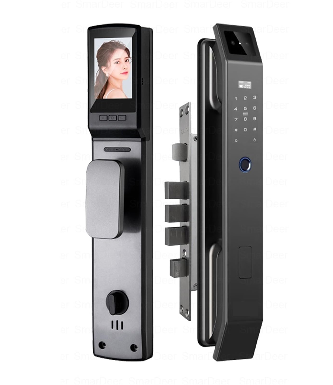 Serratura Smart, Smart Lock con fotocamera Serratura elettronica con riconoscimento 3D con campanello visivo for videosorveglianza,per camere da letto, uffici e hotel