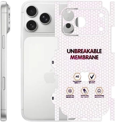 NISHTECH Matte Finish Full Body Cover Back Protector Compatible with iPhone 17 Pro | Unbreakable Membrane Scratch Guard Fu...