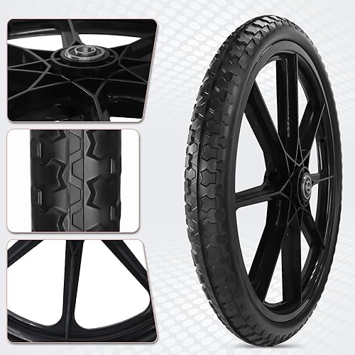 Miniatura 3 de Neumático de repuesto de 20 x 1.95 pulgadas para carros de ruedas de carretilla, carritos utilitarios de ruedas grandes (negro, banda de rodadura)