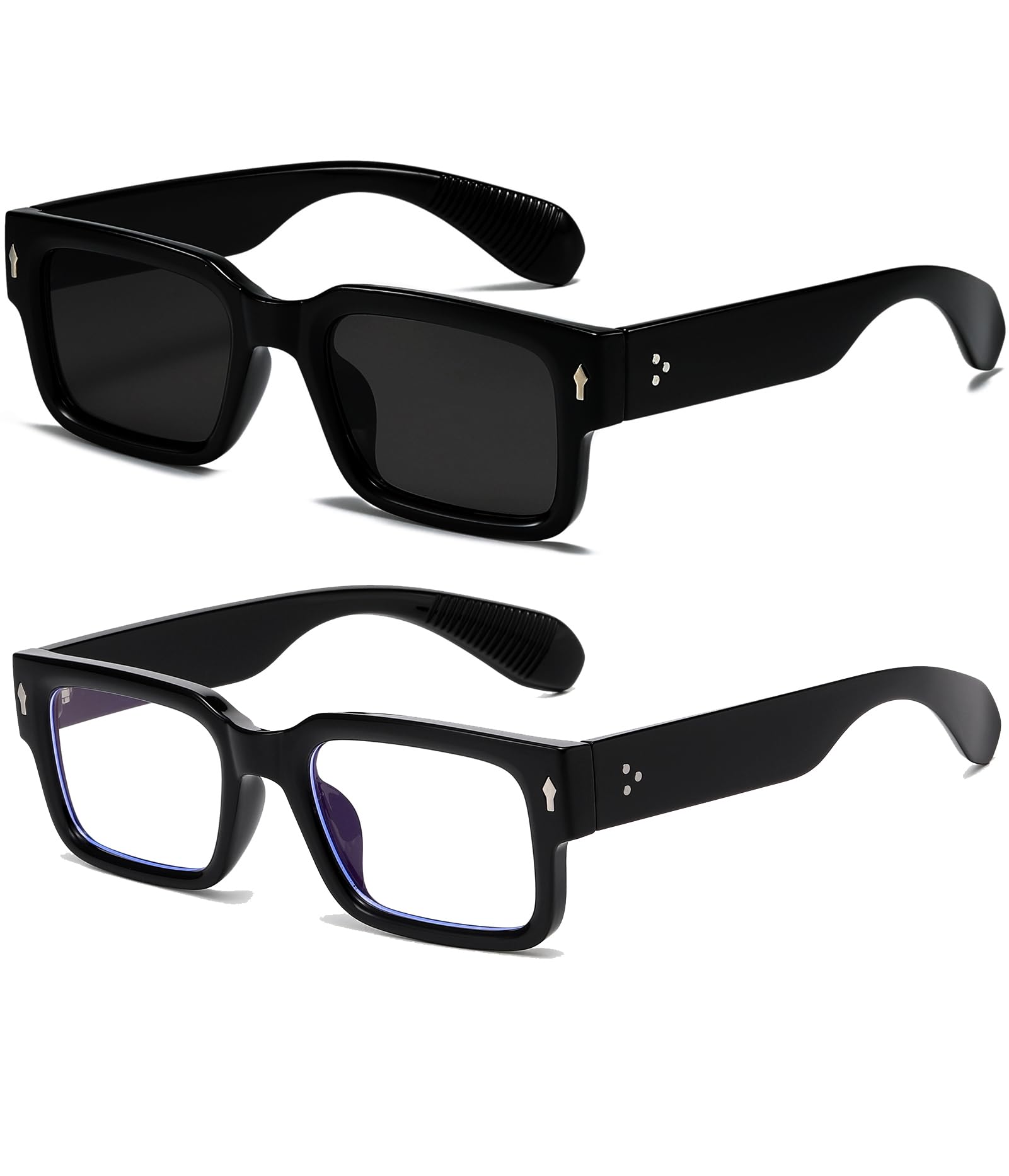Trendy Rectangle Polarized Sunglasses UV400 Protection Thin Slim Square Sunnies Amazon.com: Colrea Retro Rectangle Sunglasses for Women Men  main image 2