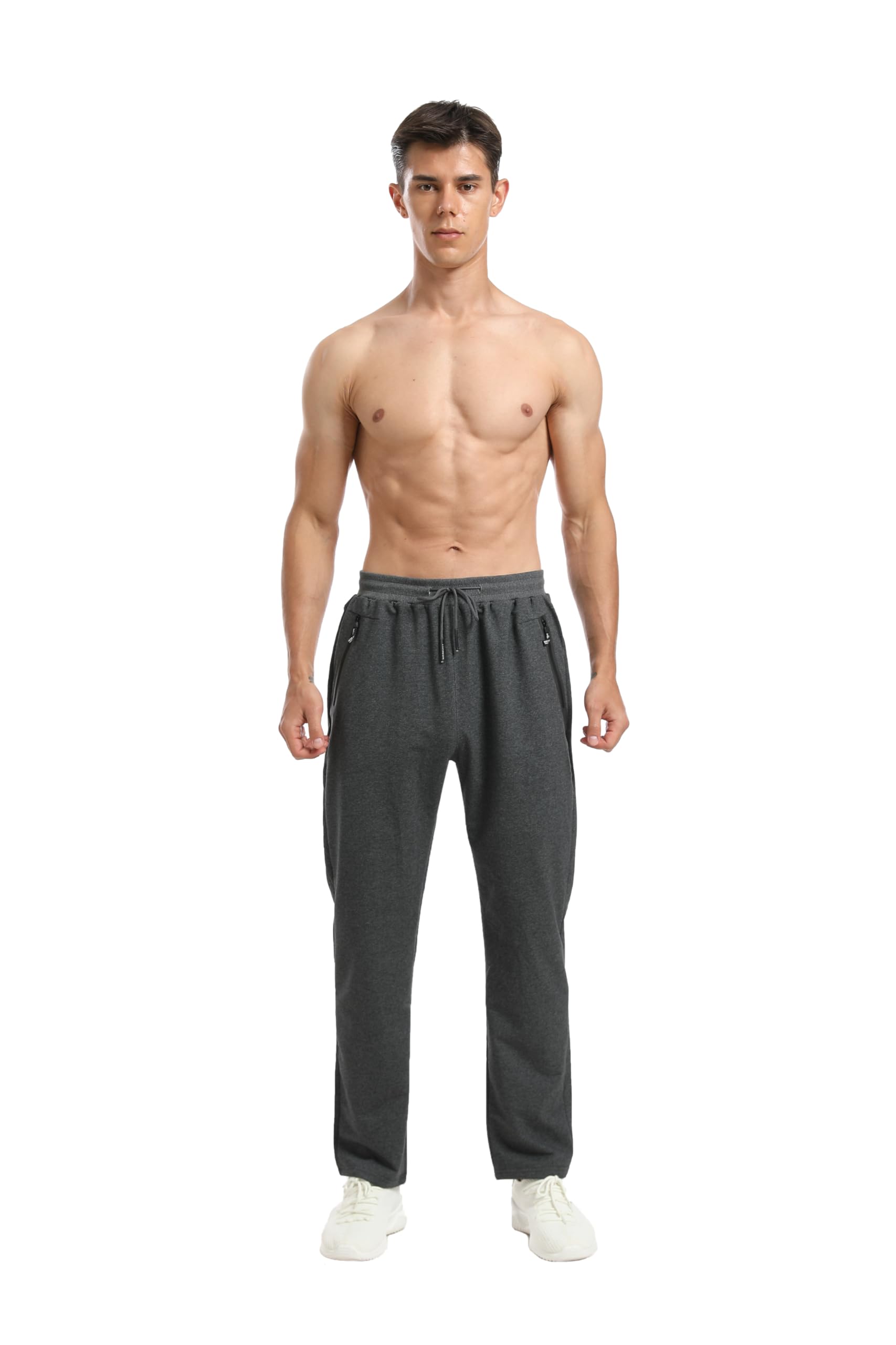 HCSS Jogging Homme Survêtement Pantalon Sport Décontracté de Ceinture Elastique Poche Zippée