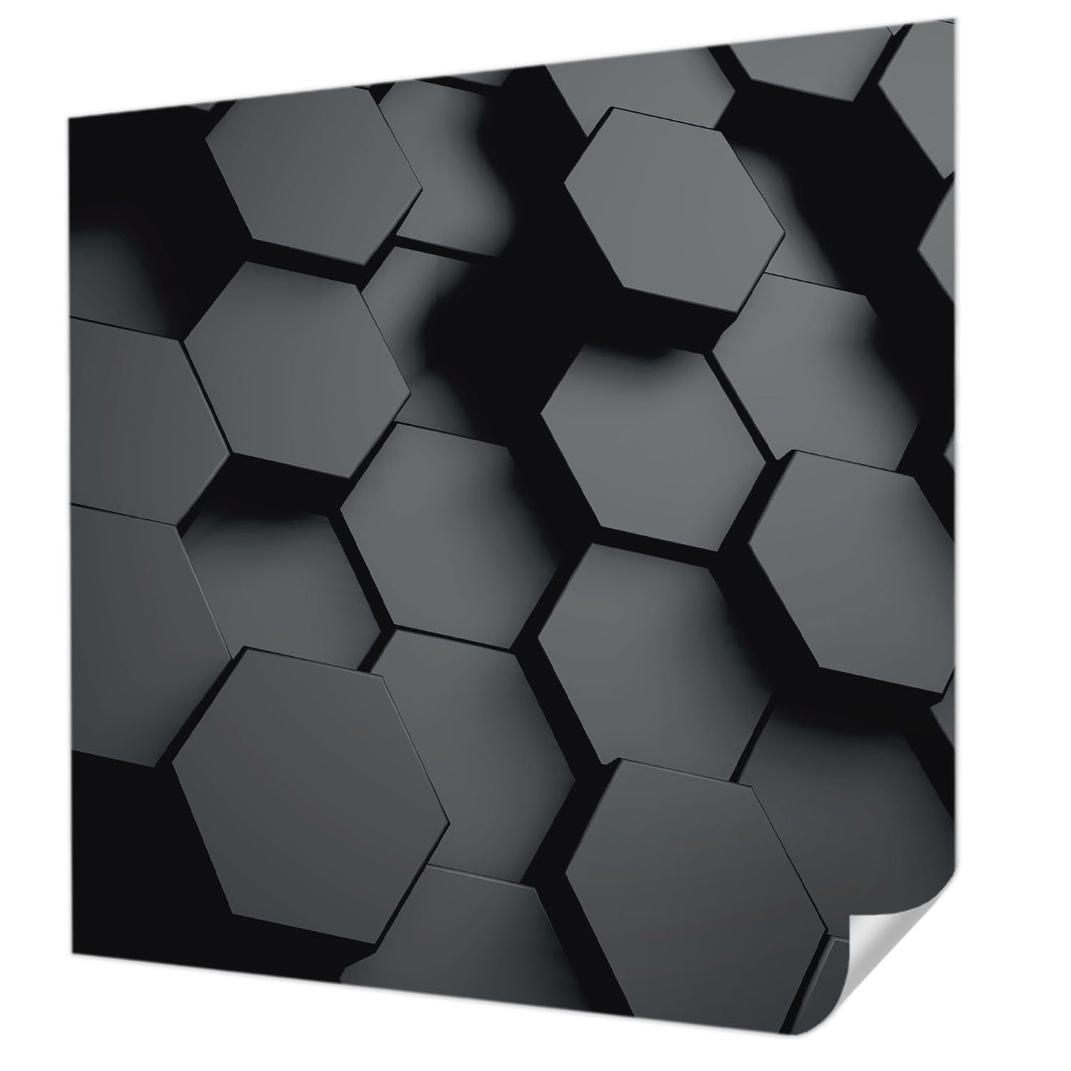 Revêtement mural autocollant pour chambre et salon design hexagones 3D
