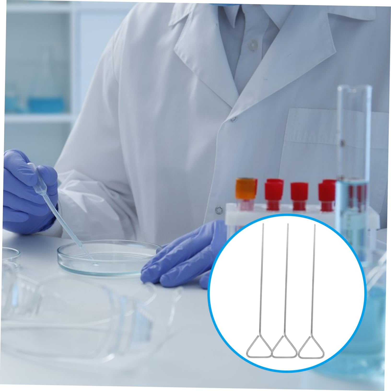 Gatuida 6pz Raschietti Triangolari in Acciaio Inossidabile per Piastre Petri, Diffusori Precisi ed Efficienti per Applicazioni di Laboratorio Scientifico