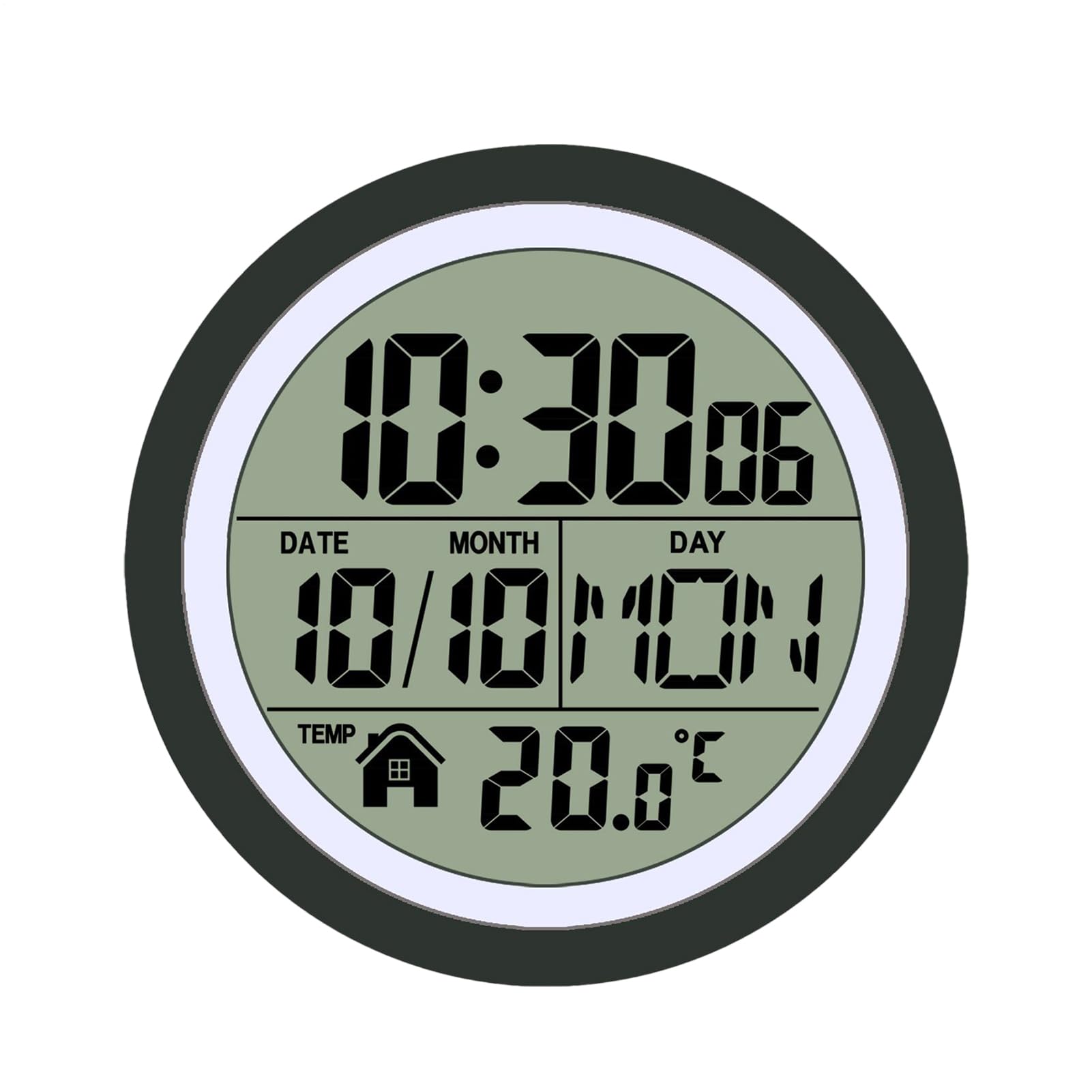 Orologio da parete per bagno Impermeabile con display LCD di temperatura e