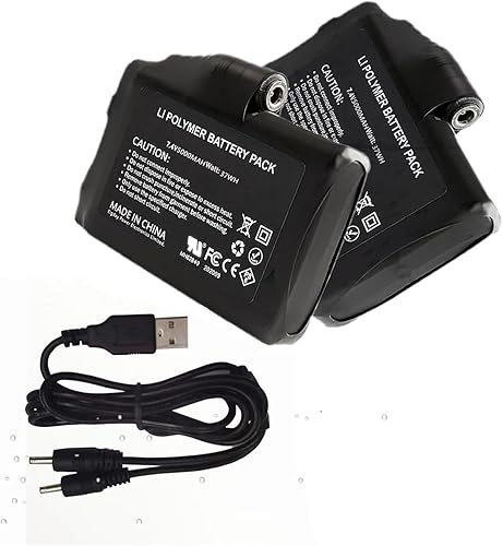 Batería recargable de polímero de litio de 7.4 V 5000 mAh, juego de repuesto para guantes calefactados, calcetines, chaleco, chaqueta, manguito de