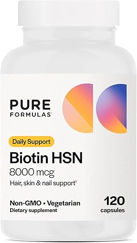 PureFormulas Biotina 8000 mcg Cabello Piel Uñas Biotina Suplemento Biotina, Biotina Crecimiento del Cabello Vitaminas Biotina Vitaminas para el