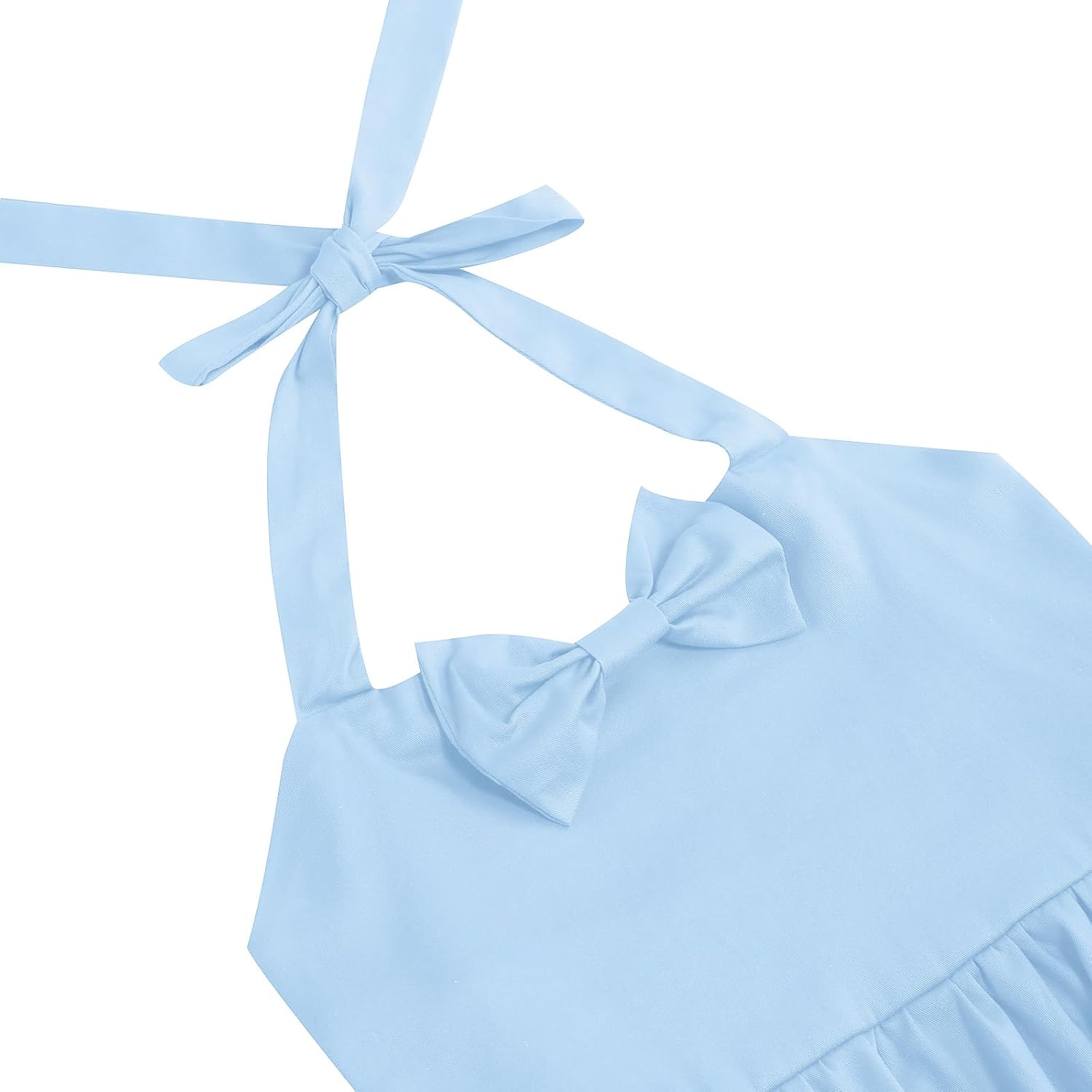 1950s Vintage Dresses for Girls Halter Dress Sleeveless Bowknot Heart Neck 4-12 Years