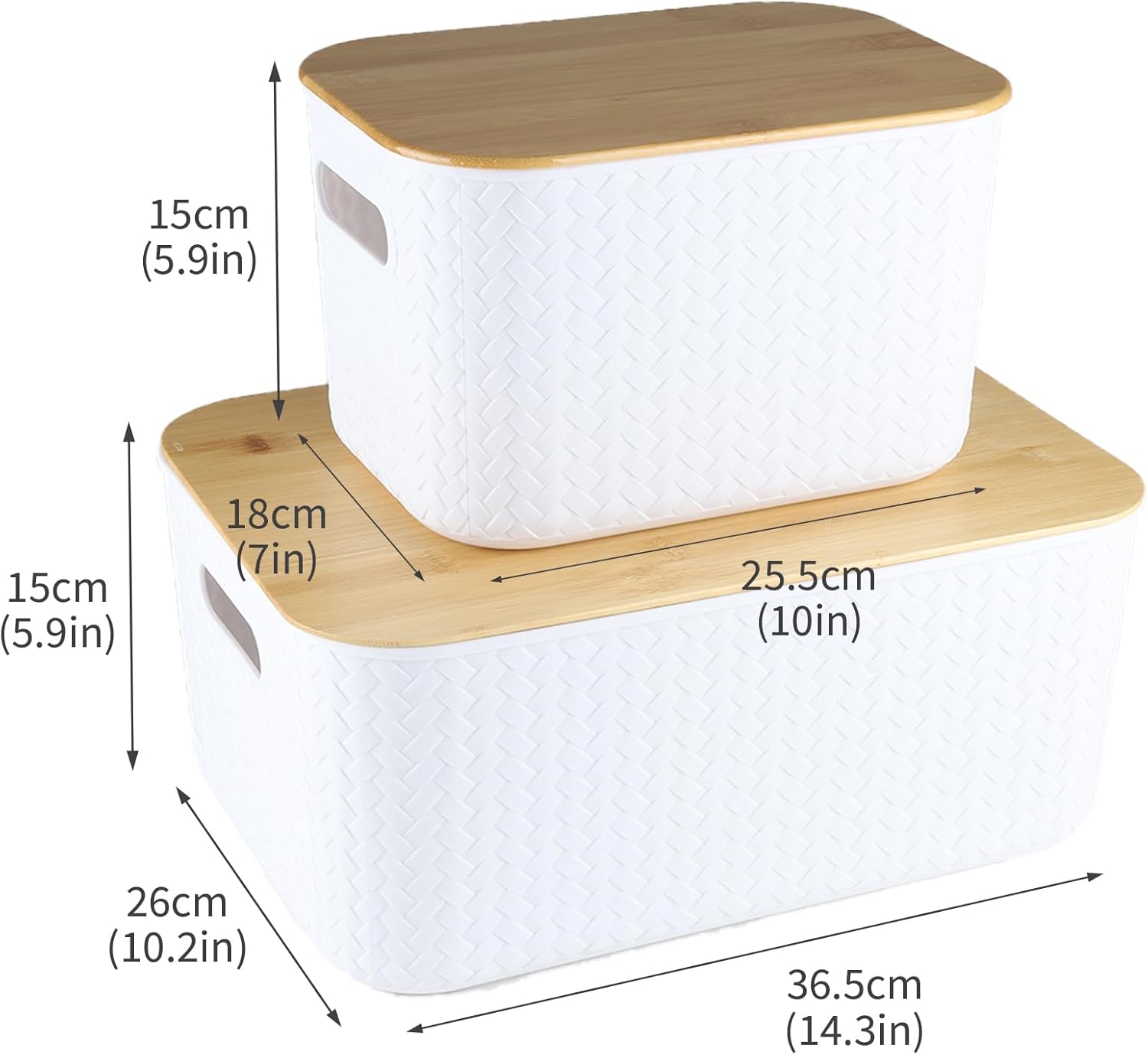 Potato and Onion Storage Bin Set,Vegetable Storage for Onion and Potato Storages Bins,Kitchen Storages Organization with Bamboo Lid&Handle,Produce,Fruit,Bread,Snack,Potatos Basket for Pantry