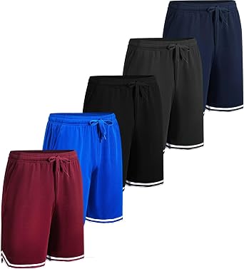 LeeHanTon Mens Basketball Shorts Running Athletic Workout Shorts Breathable Gym Shorts Quick Dry