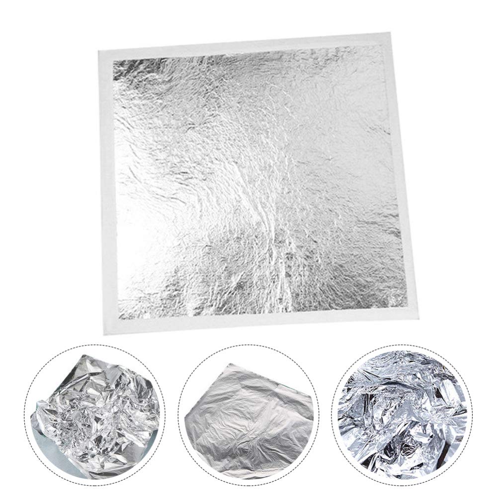 BESPORTBLE Artistic Silver Foil Leaves 200pcs Imitation Foil for Frame Furniture Decor