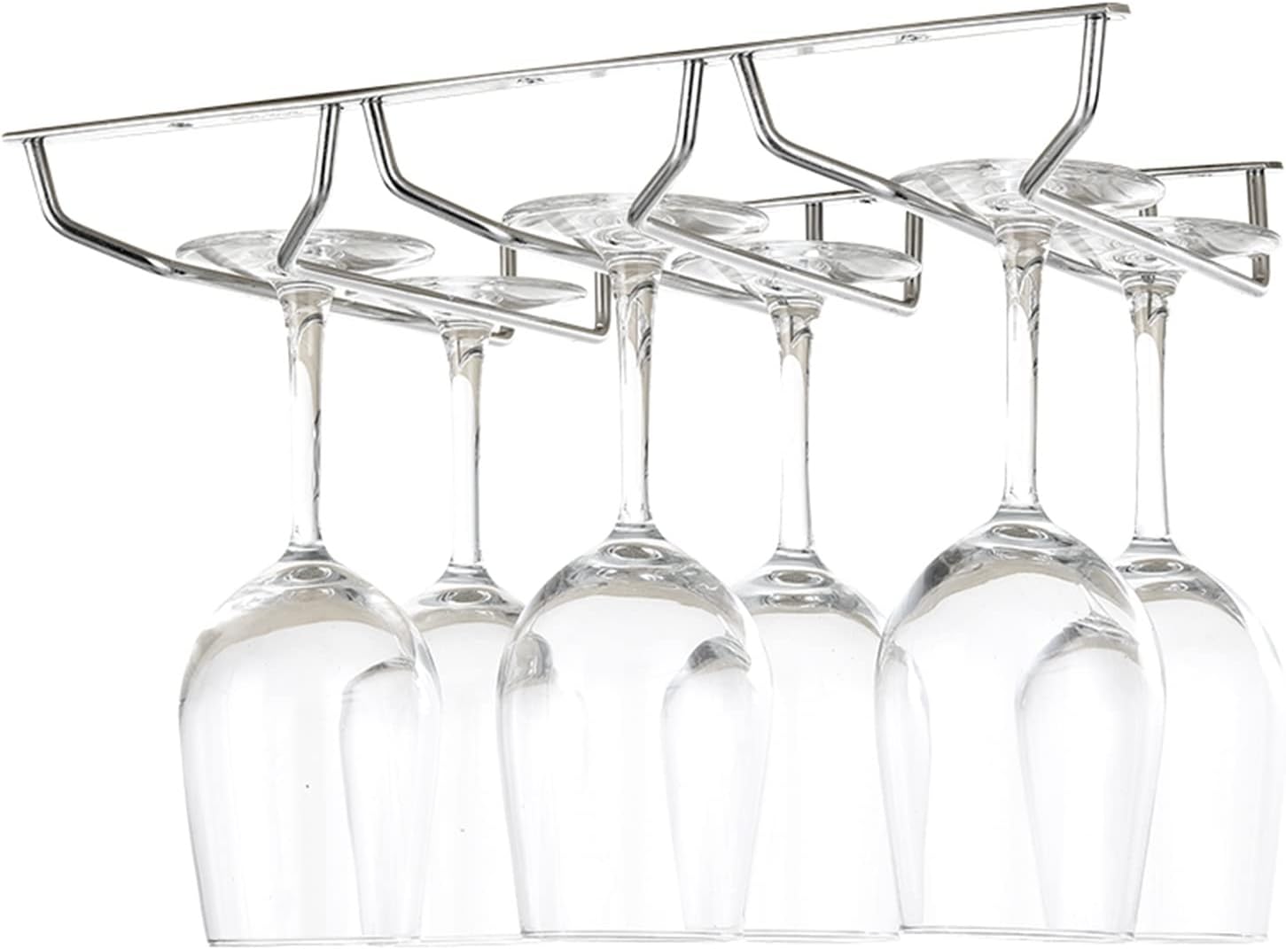 壁掛け式ハイスタンドワイングラスホルダー キャビネット下ワイングラスホルダー ステンレススチールワイングラス収納 キャビネットキッチンバーワインラックハンガー クリスマスデコレーション Size 11 5 50cm 4 6 in Antigua Ficem Org