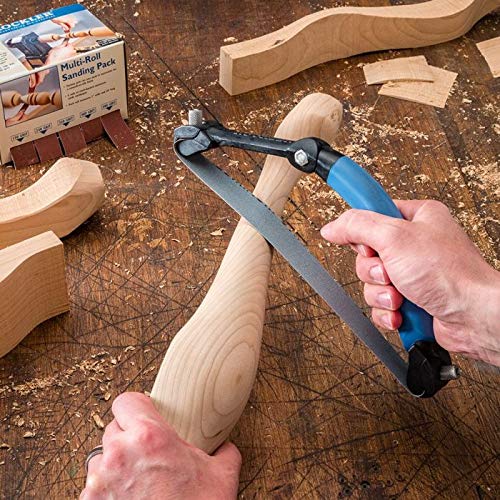 Sanding Bow Tool – Bow-Shaped Sander Tool Handle takes Strain off to your Fingers - Abrasive Sanding Bow for Hard-to-Sand Curves, Rounded Contours - Hand Held Sander for Table Legs, & More