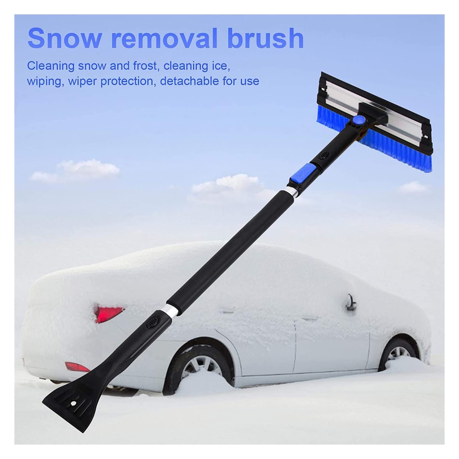 Cepillo de Nieve Dangyin Broom - Cepillo de Nieve de Coches con SCRAEGEE, Snow Snow Cleaner Herramienta Telescópica Ventana Cepillo de Nieve Cepillo de Nieve
