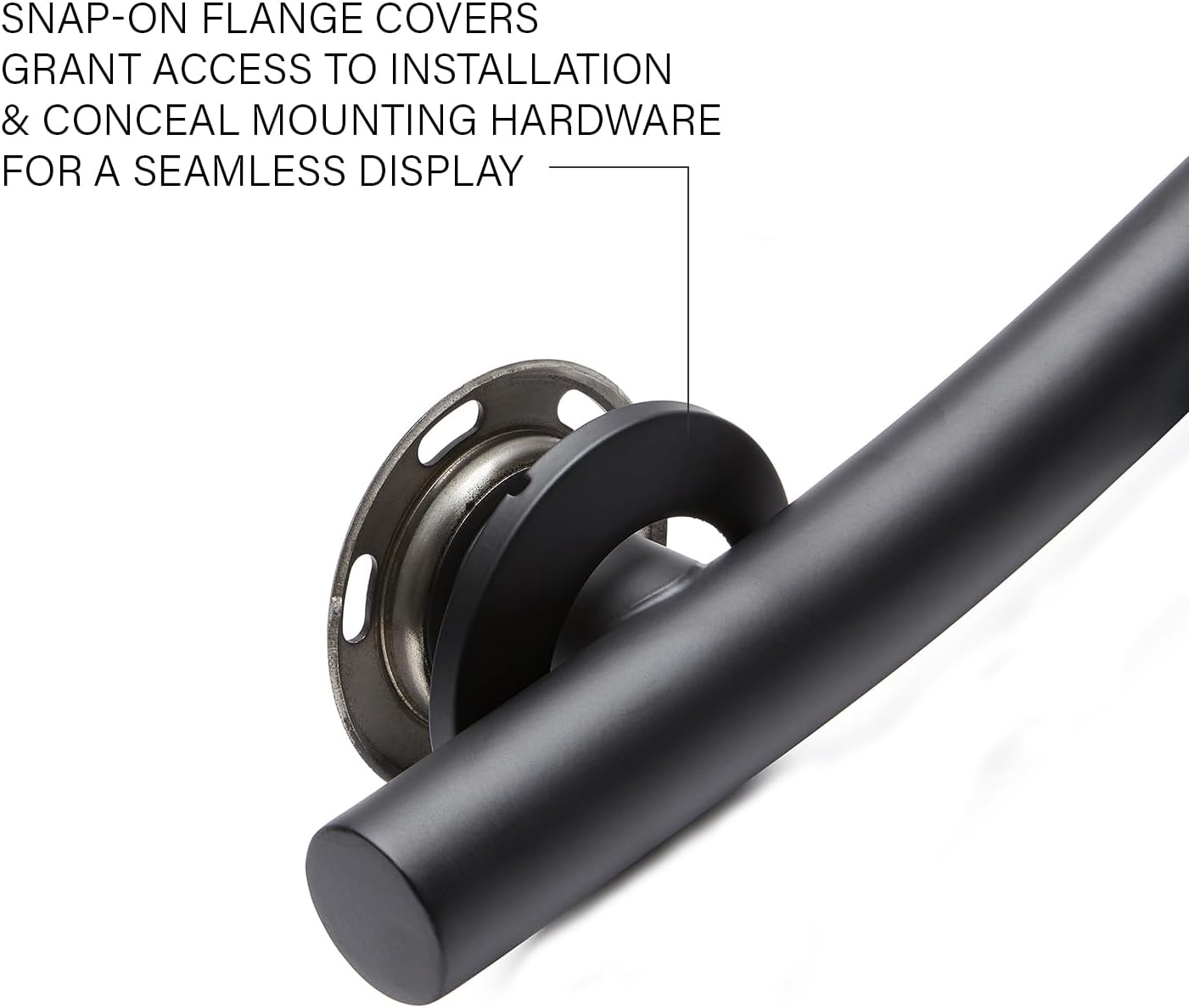 Seachrome 18'' Designer Wave Shaped Shower Grab Bar, Matte Black (GW-3518-QCR-MB)
