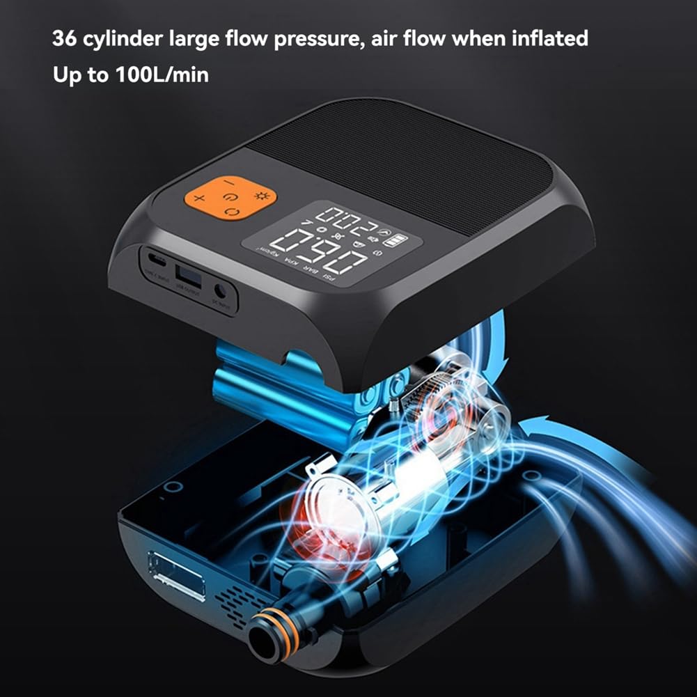 Bomba de Aire Eléctrica Portátil 80W 8000mAh Inflador de Batería para de, Botes y Kayaks Bolsa Regular
