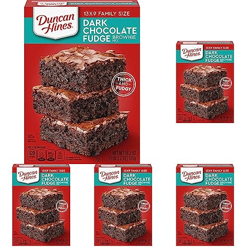 Duncan Hines Brownie Mix, Dark Chocolate, 18.2 oz (Pack of 5)