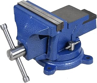 5" Heavy Duty Bench Vise with Anvil Swivel Table Top Clamp Locking Base