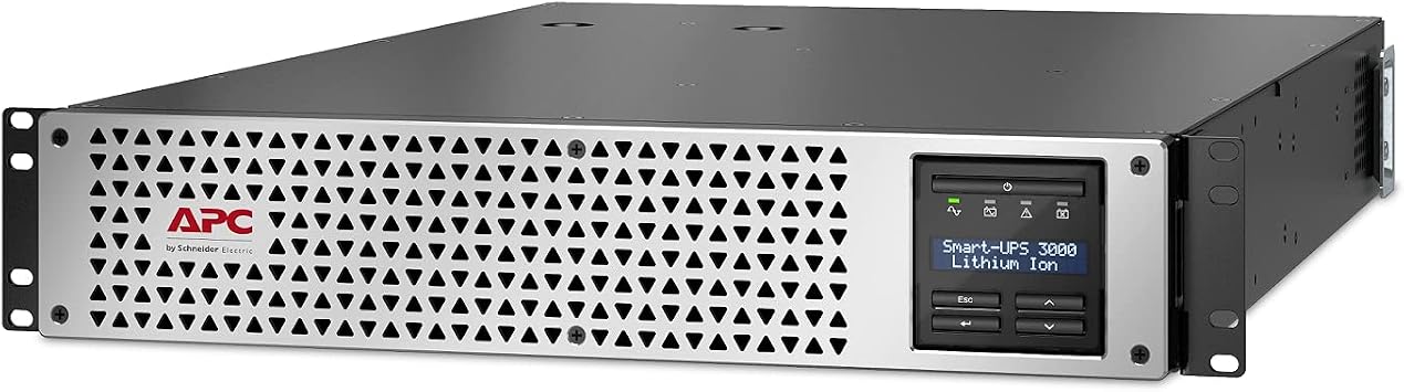 APC 3000VA Lithium Ion UPS, SMTL3000RM2UC, Pure Sine Wave Rackmount UPS, 120V Uninterruptible Power Supply
