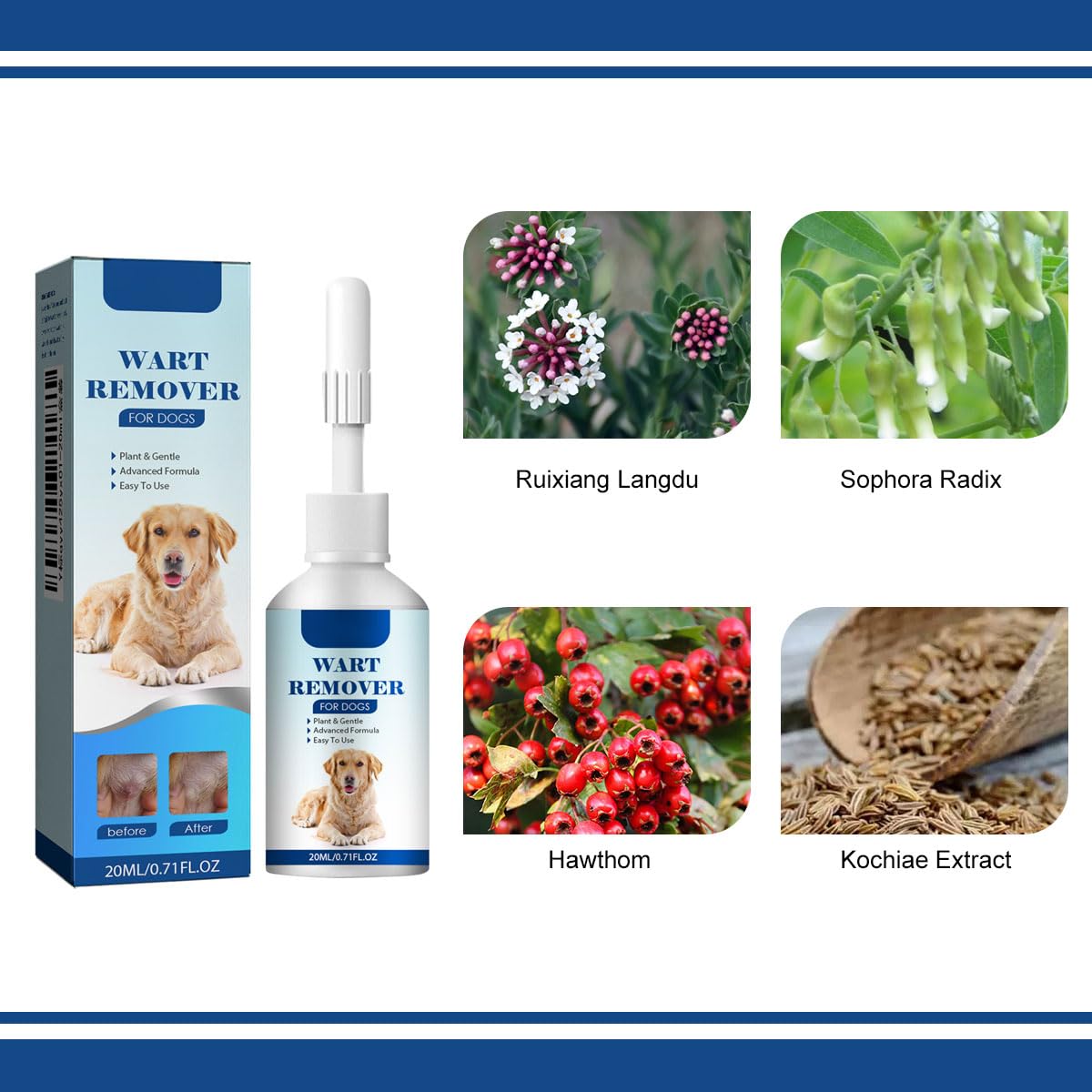 Rakiuty Crème pour Animaux de Compagnie pour Chiens et Chats,Crème pour Enlever Les Verrues,Éliminateur de Verrues pour Chiens,Dissolvant Naturel pour Chien,Naturel et Doux,20 ML