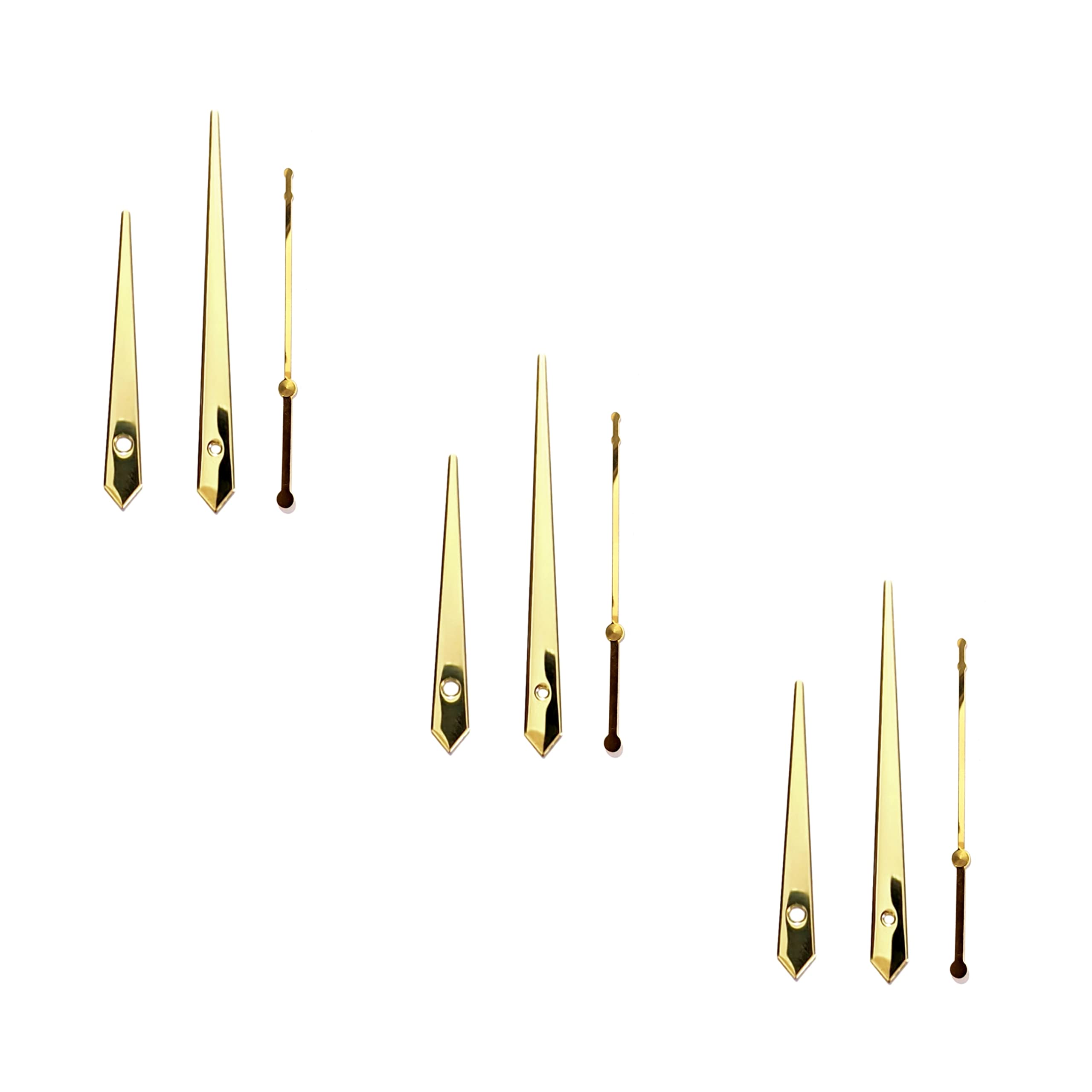 Wall Clock Hands, Glossy Gold Plain Pati, Set of 3 for Resin Clock