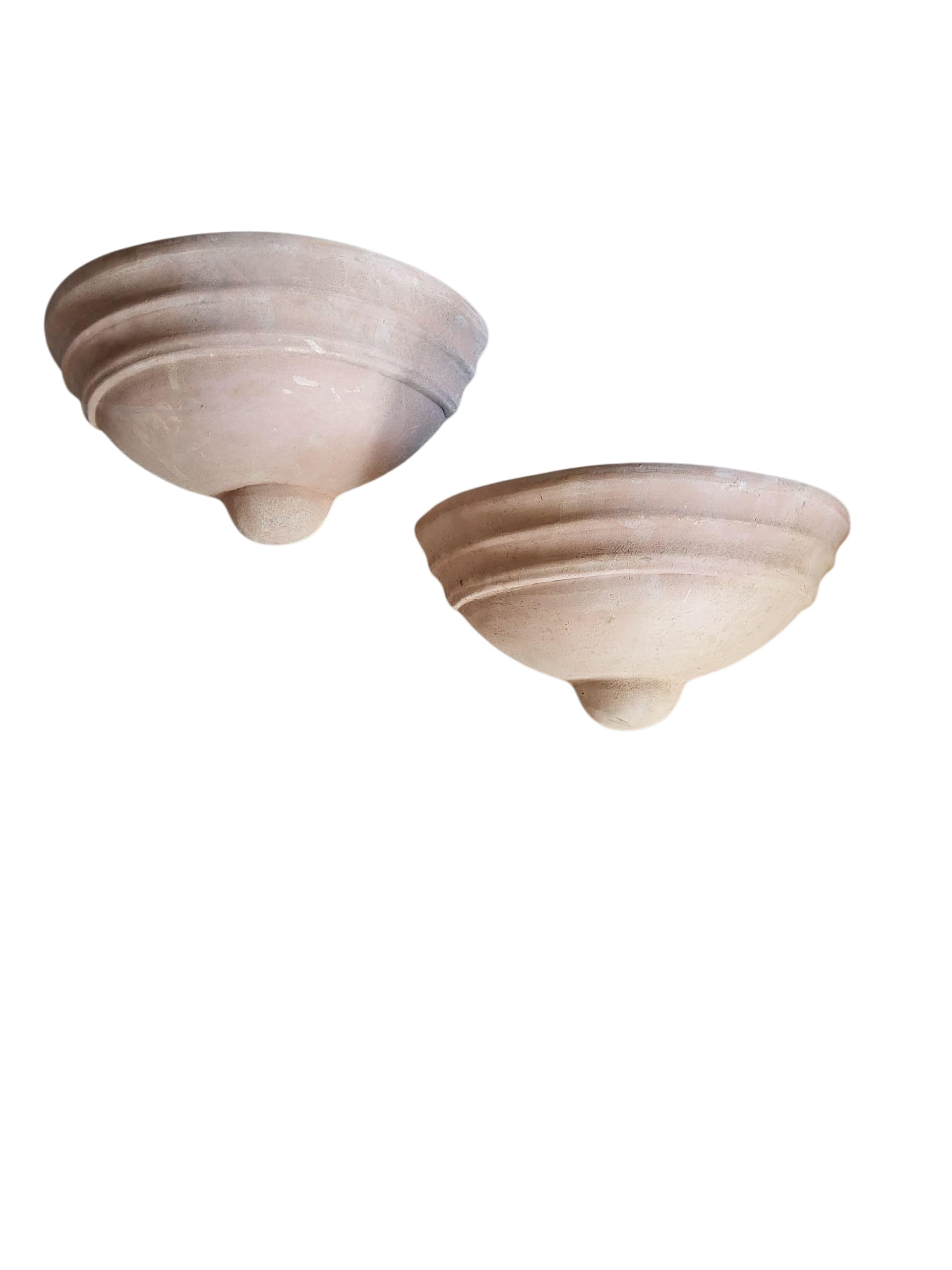 VASI GERLA A MURO IN TERRACOTTA FATTE A MANO (SET DI 2 PEZZI), FIORIERA A PARETE, LUNGHEZZA CM. 36, ALTEZZA CM. 21, PROFONDITA' CM. 16 VASI IN COTTO GIARDINO TERRAZZO PIANTE GRASSE SUCCULENTE