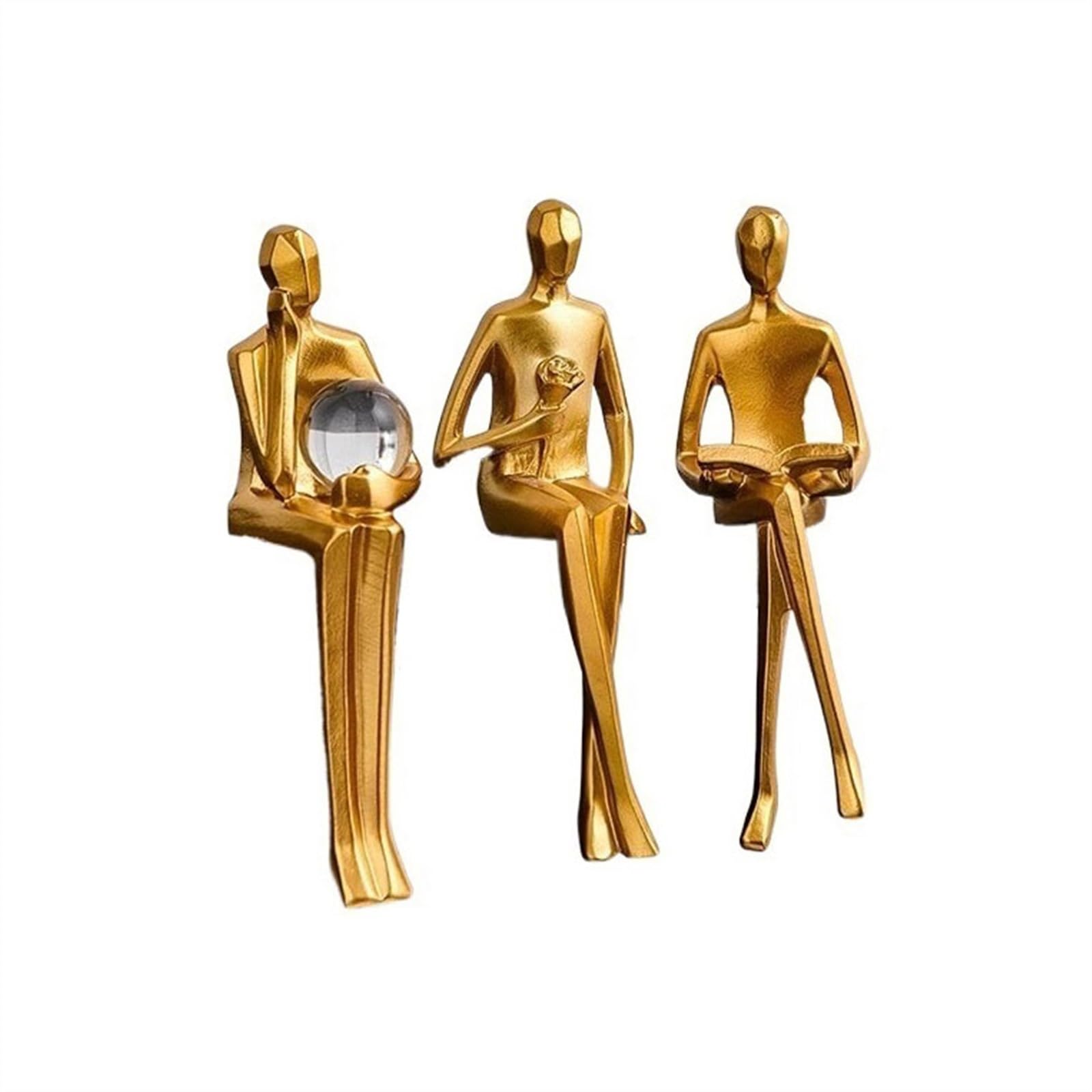 ZENY896V Sculptures Modern Abstract Figure Ornaments Upscale Home Decorations Decor(Gold)