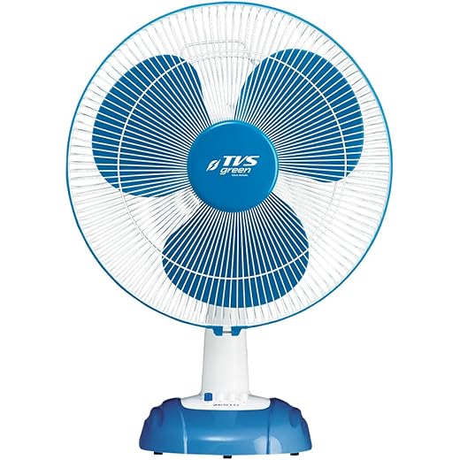TVS GREEN Zesto Table Fans 400mm | Energy Efficient Portable Fan | 3 Years Brand Warranty | Runs 25 hours on 1 unit of Electricity | Blue