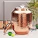 Ayurveda 100% Pure Copper Hammered Dispenser Water Pitcher, Container, Pot 8 Liter with 2 Tumbler & 1 Bottle Set