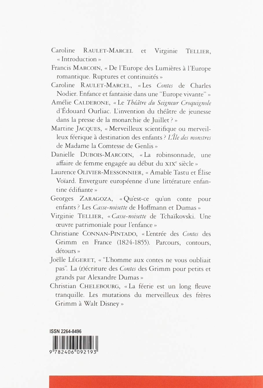Cahiers d'Etudes Nodieristes: Litterature de Jeunesse Et Europe Romantique: 2019-2.8