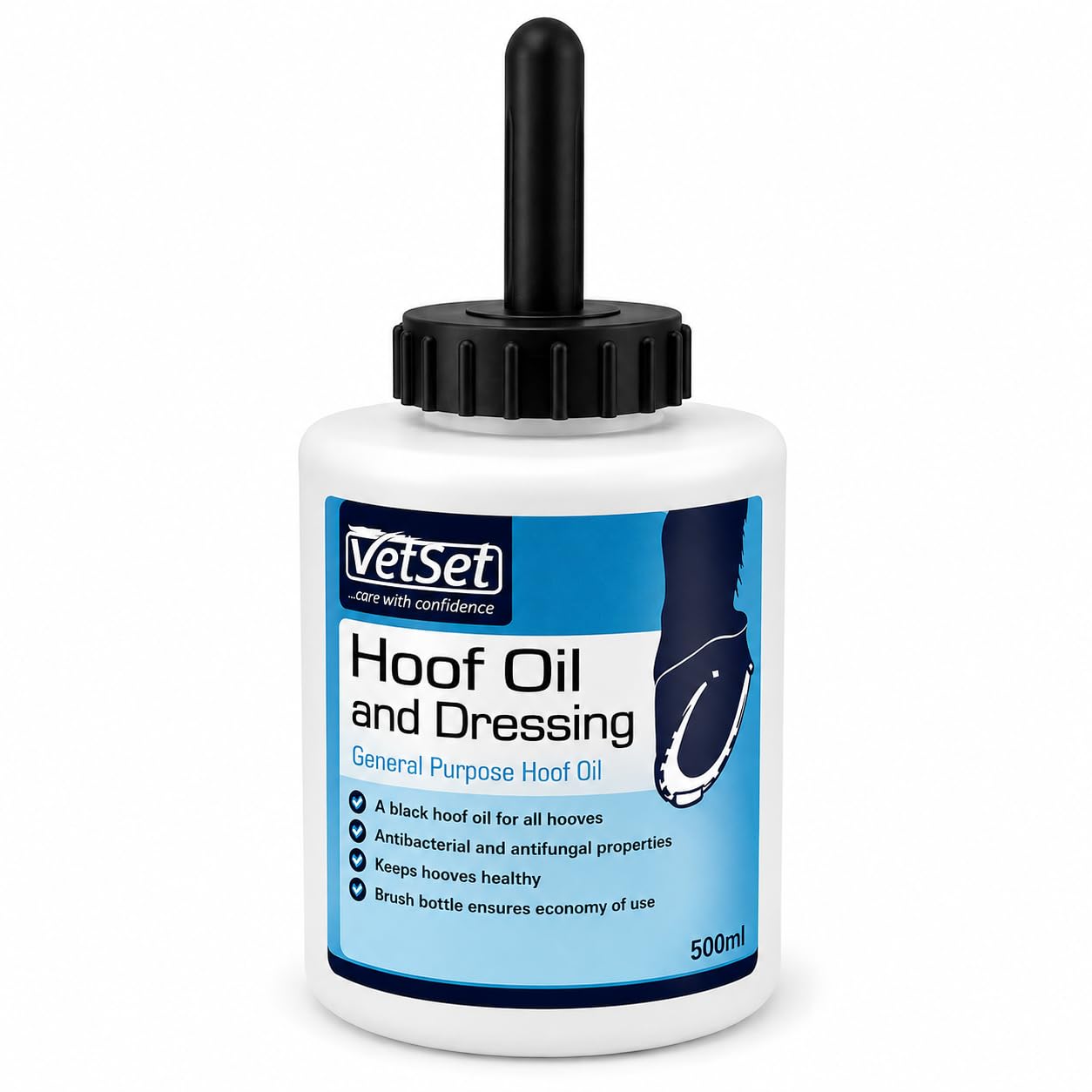 VetSet Hoof Oil & Dressing for Horses with Applicator Brush 500ml