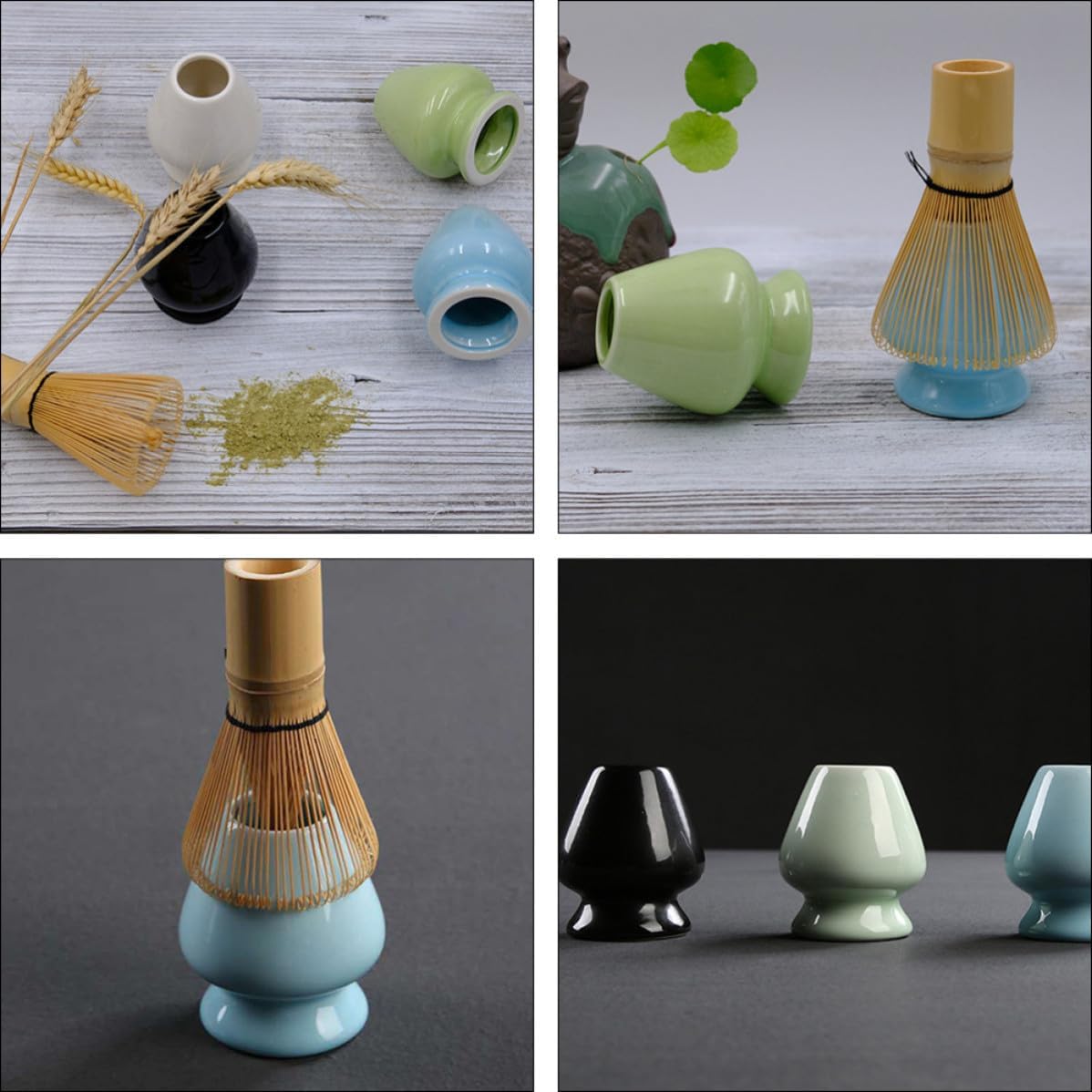 Japanese Style Ceramic Matcha Whisk Holder Blue Tea Tool