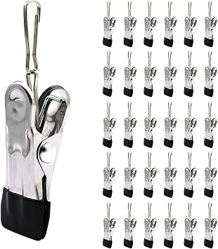 30PCS Small Clothes Pin with Hook for Easy Hanging
