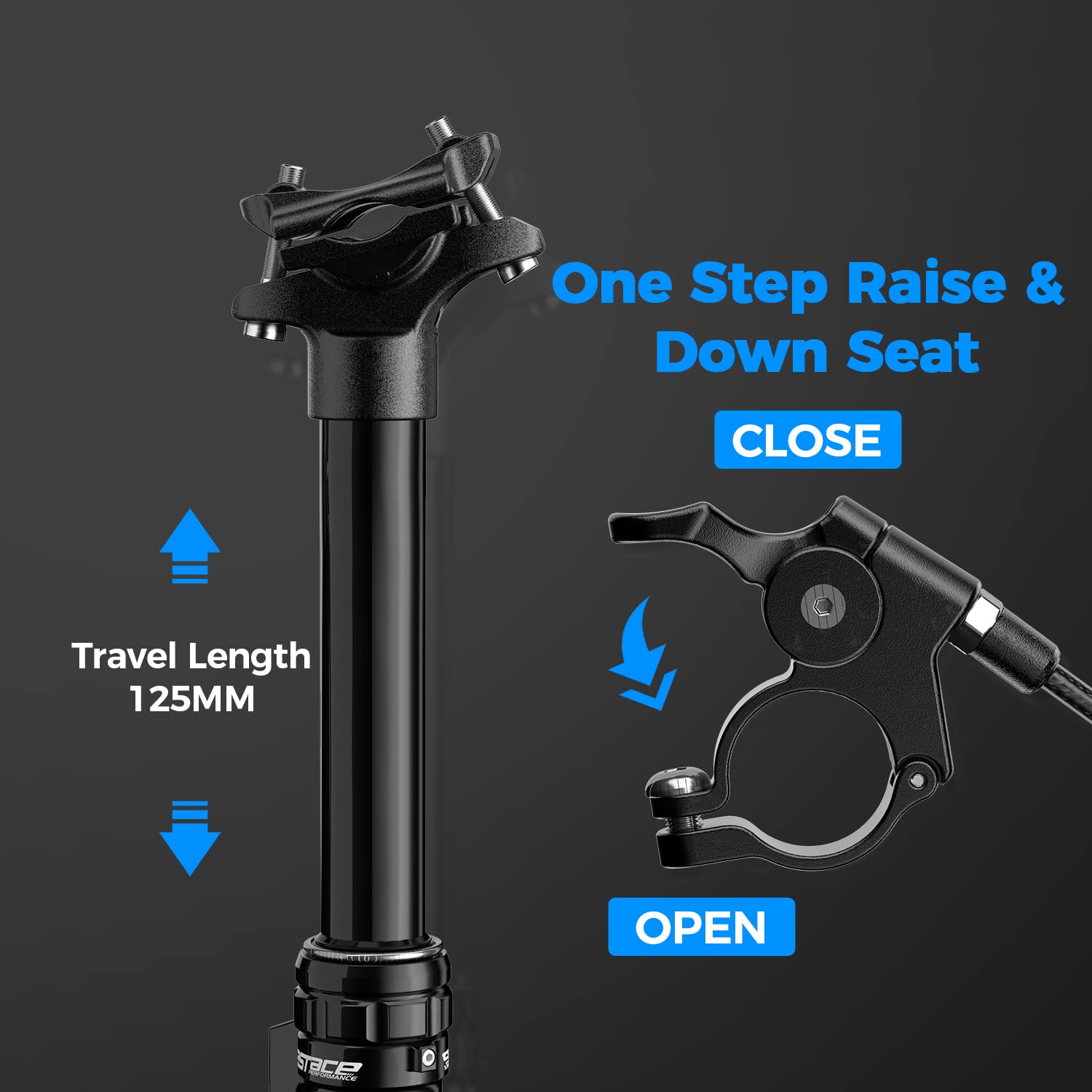 FASTACE　ドロッパー シートポスト 27.2 125mm FASTACEドロッパー シートポスト 27.2 x 125mm