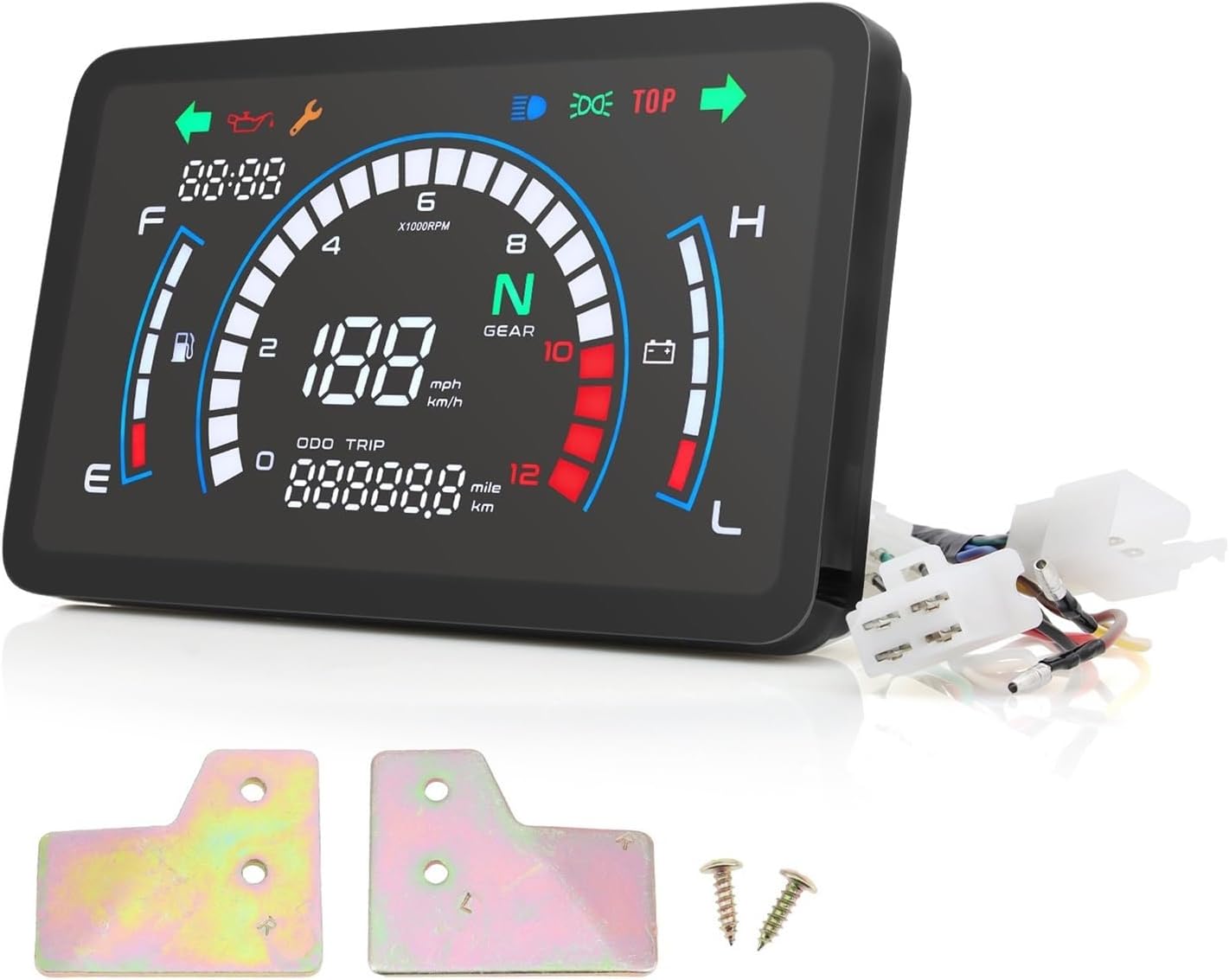 Motorcycle Speedometer Gauge Motorcycle Digital Tachometer Voltage Motobike Dashboard Full Digital Tachometer Meter Assy for EX5 Dream/EX5 Ipowed