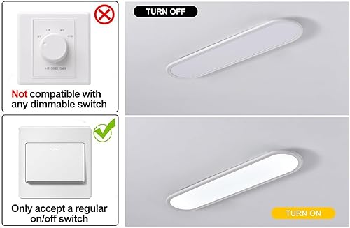 Miniatura 5 de Ganeed Lámpara de techo LED de 27.6 pulgadas, lámparas de techo lineales de alto brillo, blanco frío de 6000 K, luminaria moderna ultra fina de