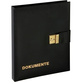 Pagna Document Wallet Soft Synthetic Leather with Flap Lock 4-Ring Mechanism Insert Pocket