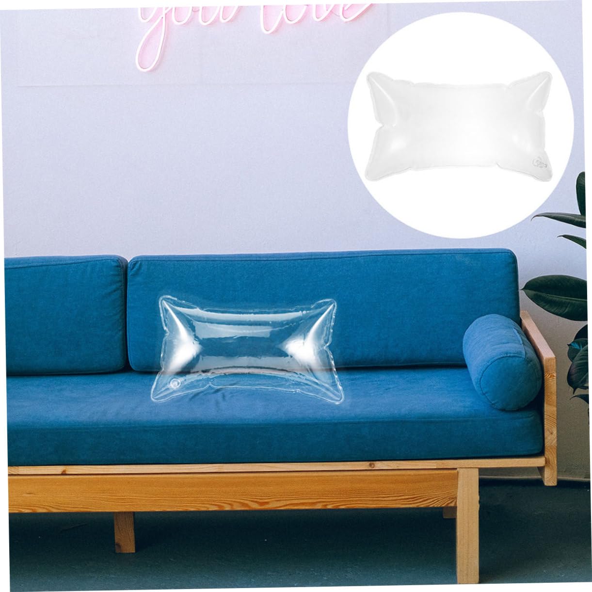 Didiseaon Coussin de Camping Gonflable Transparent Oreiller Portable Respirant et Résistant à Eau Insert Oreiller Extérieur Léger pour Randonnée Voyage et Maison