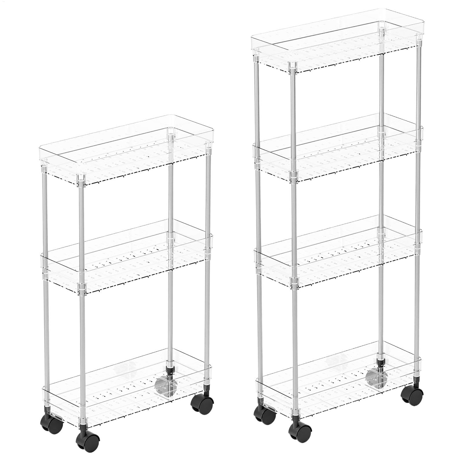 Rangement à plusieurs niveaux et chariot mobile pour espaces étroits