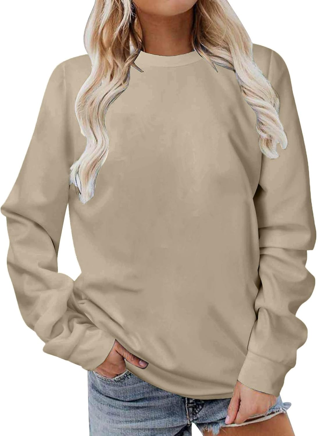 Sweatshirt for Women Fall Winter Long Sleeve Pullover Crewneck Shirt Tops Ladies Casual Oversized Workout Sweater