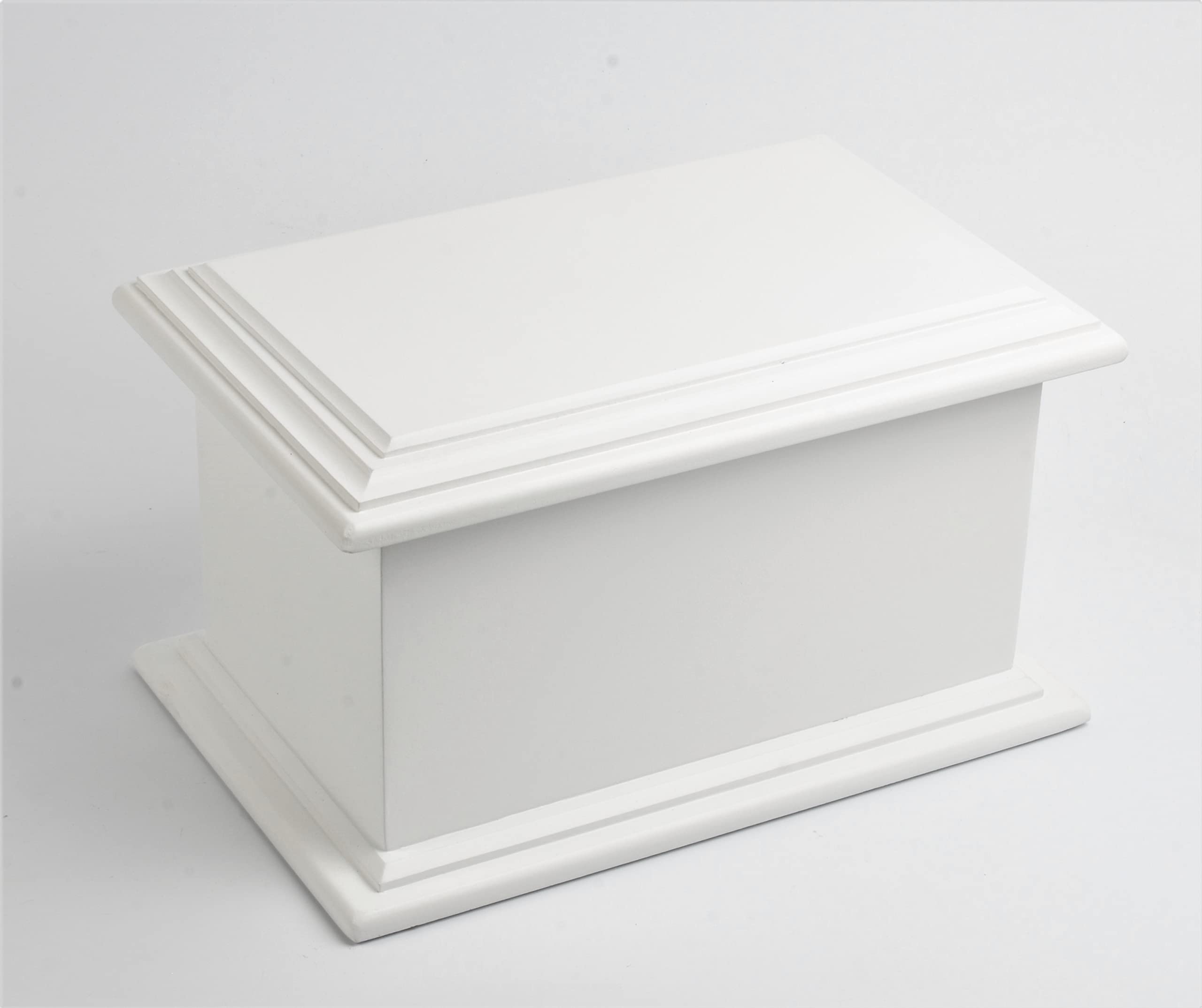UrnsWithLove MDF Wood Cremation Ashes Casket Urn Box, Child/Pet, Biodegradable, White, (Medium Size For Child/Pet)