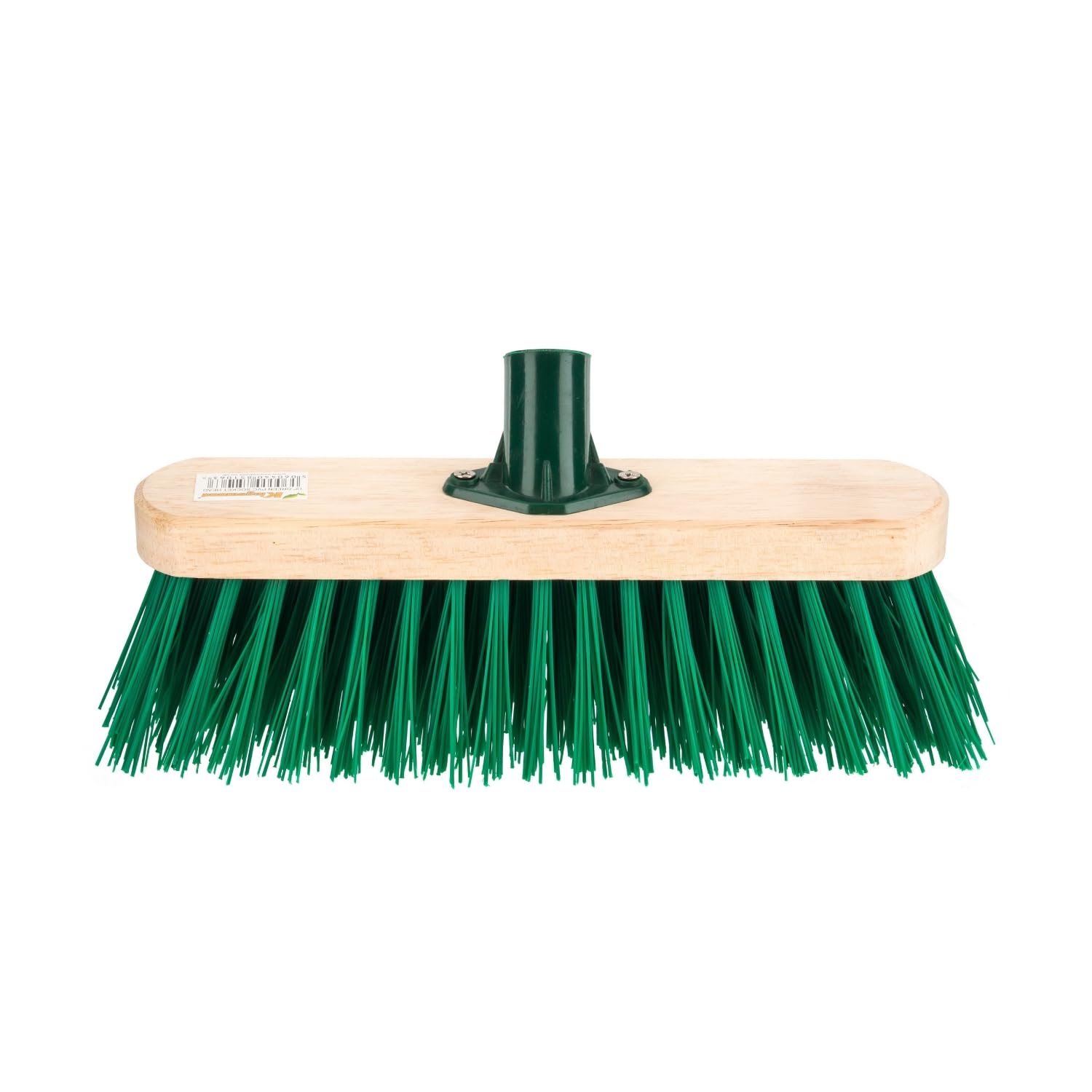HOMESHOPA 12 Inch Stiff Green PVC Indoor Outdoor Sweeping Broom Head, Heavy Duty Cleaning Brush for Any Surface Wooden Floor Decking and Paving Slabs