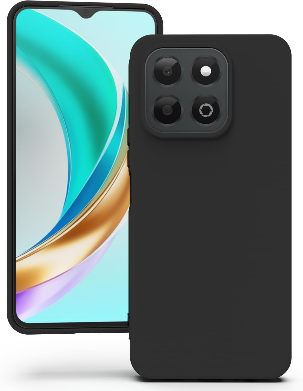 YATWIN Silicone Case for Honor X6b, Soft-Touch, Shockproof, Slim, Durable Phone Cover - Black