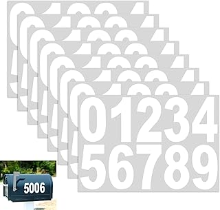 80 PCS Reflective Mailbox Numbers for Outside, 3 Inch Self Adhesive Waterproof Vinyl Number
