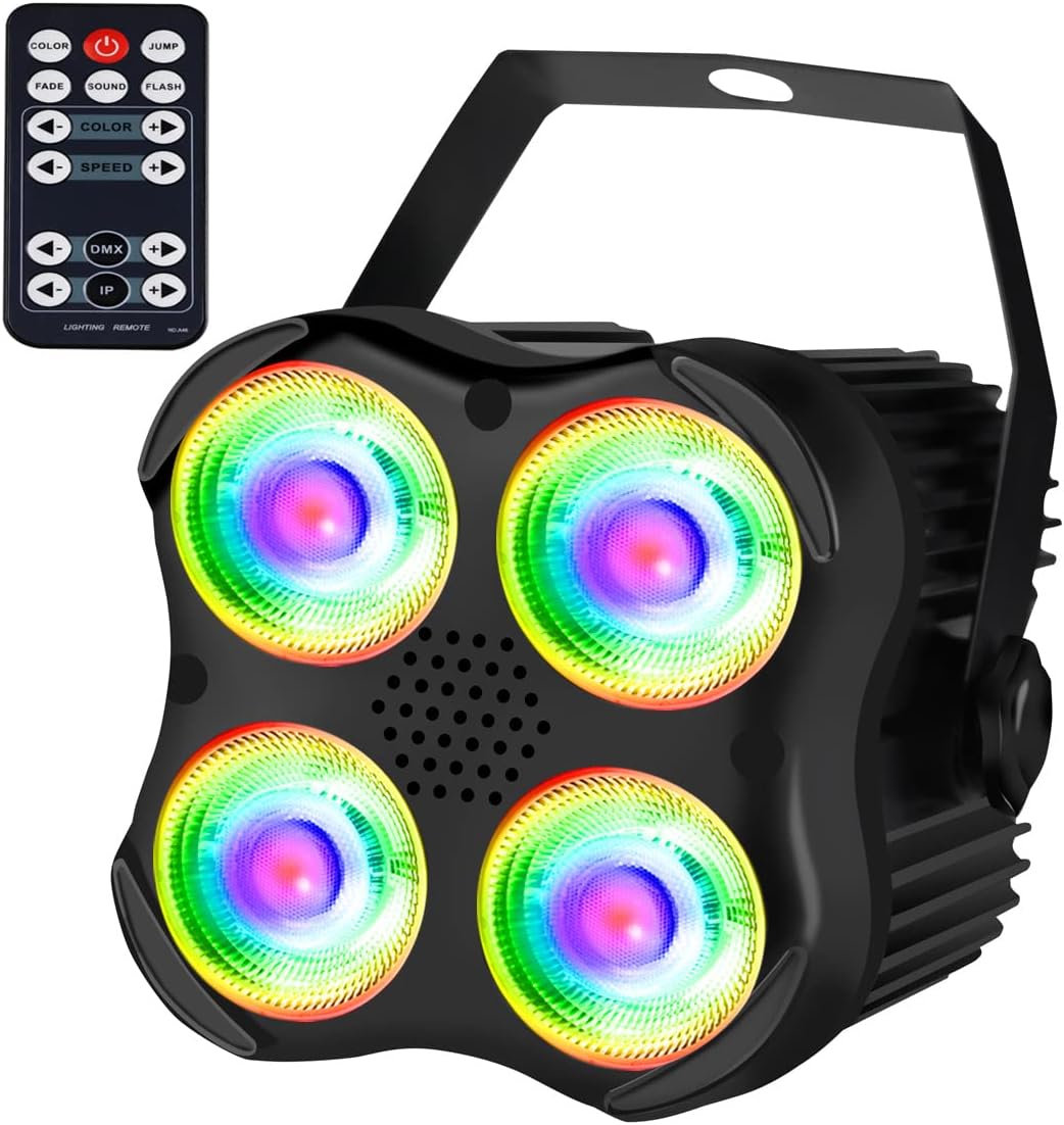 Stage Par Lights DJ Disco KTV LED Mini DJ Wash Light with Remote Sound Activated Par Light for Wedding Christmas Bar Birthday Party Stage Show